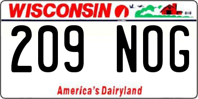 WI license plate 209NOG