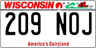 WI license plate 209NOJ