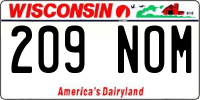 WI license plate 209NOM