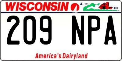 WI license plate 209NPA