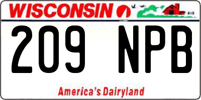 WI license plate 209NPB