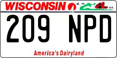 WI license plate 209NPD