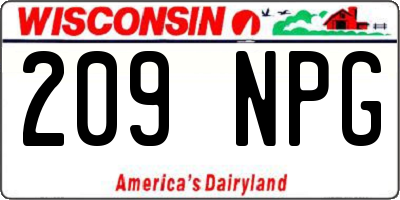 WI license plate 209NPG