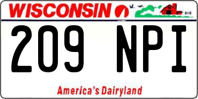 WI license plate 209NPI
