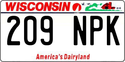 WI license plate 209NPK