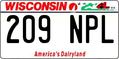 WI license plate 209NPL