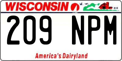 WI license plate 209NPM