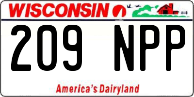 WI license plate 209NPP