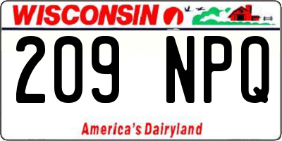 WI license plate 209NPQ