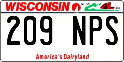 WI license plate 209NPS