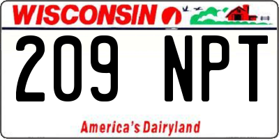 WI license plate 209NPT