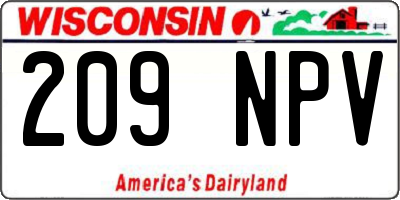WI license plate 209NPV