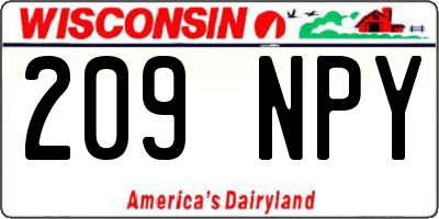 WI license plate 209NPY