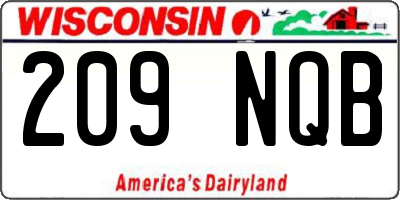 WI license plate 209NQB