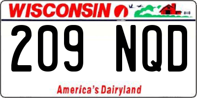 WI license plate 209NQD