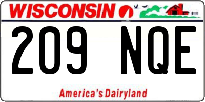 WI license plate 209NQE