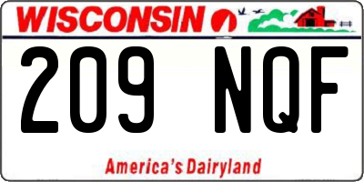 WI license plate 209NQF