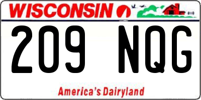 WI license plate 209NQG