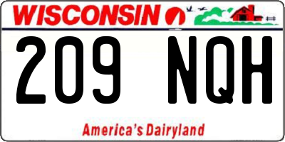 WI license plate 209NQH