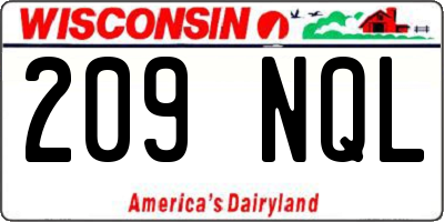 WI license plate 209NQL