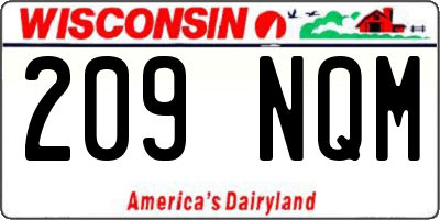 WI license plate 209NQM