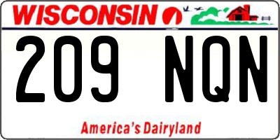 WI license plate 209NQN
