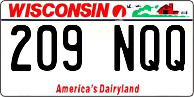 WI license plate 209NQQ