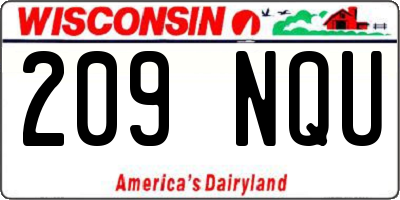 WI license plate 209NQU