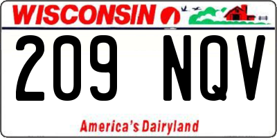 WI license plate 209NQV