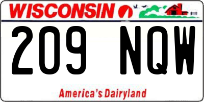 WI license plate 209NQW
