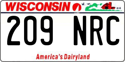 WI license plate 209NRC