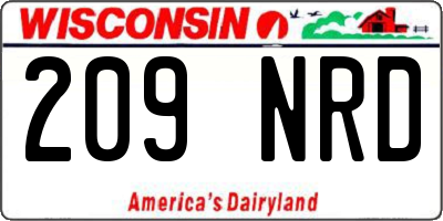 WI license plate 209NRD