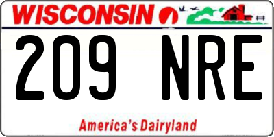 WI license plate 209NRE
