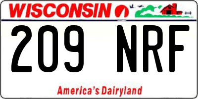 WI license plate 209NRF