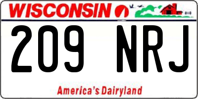 WI license plate 209NRJ