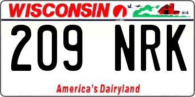 WI license plate 209NRK