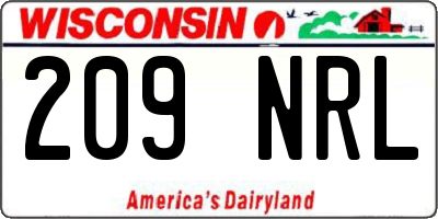WI license plate 209NRL
