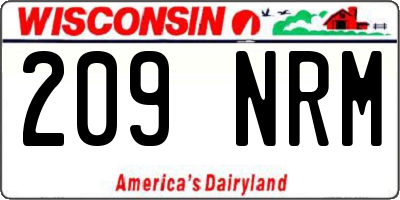 WI license plate 209NRM