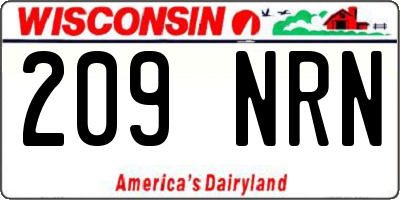 WI license plate 209NRN
