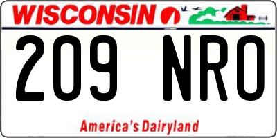 WI license plate 209NRO