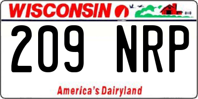 WI license plate 209NRP
