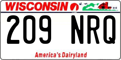 WI license plate 209NRQ
