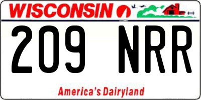 WI license plate 209NRR