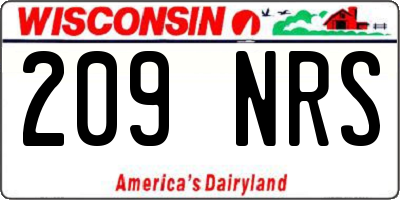 WI license plate 209NRS
