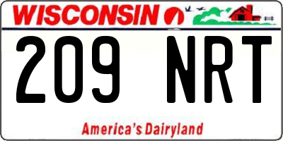 WI license plate 209NRT