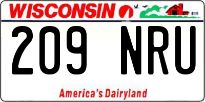 WI license plate 209NRU