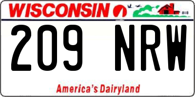 WI license plate 209NRW