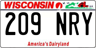 WI license plate 209NRY