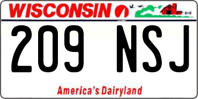 WI license plate 209NSJ