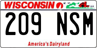 WI license plate 209NSM